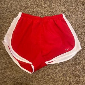Red nike shorts